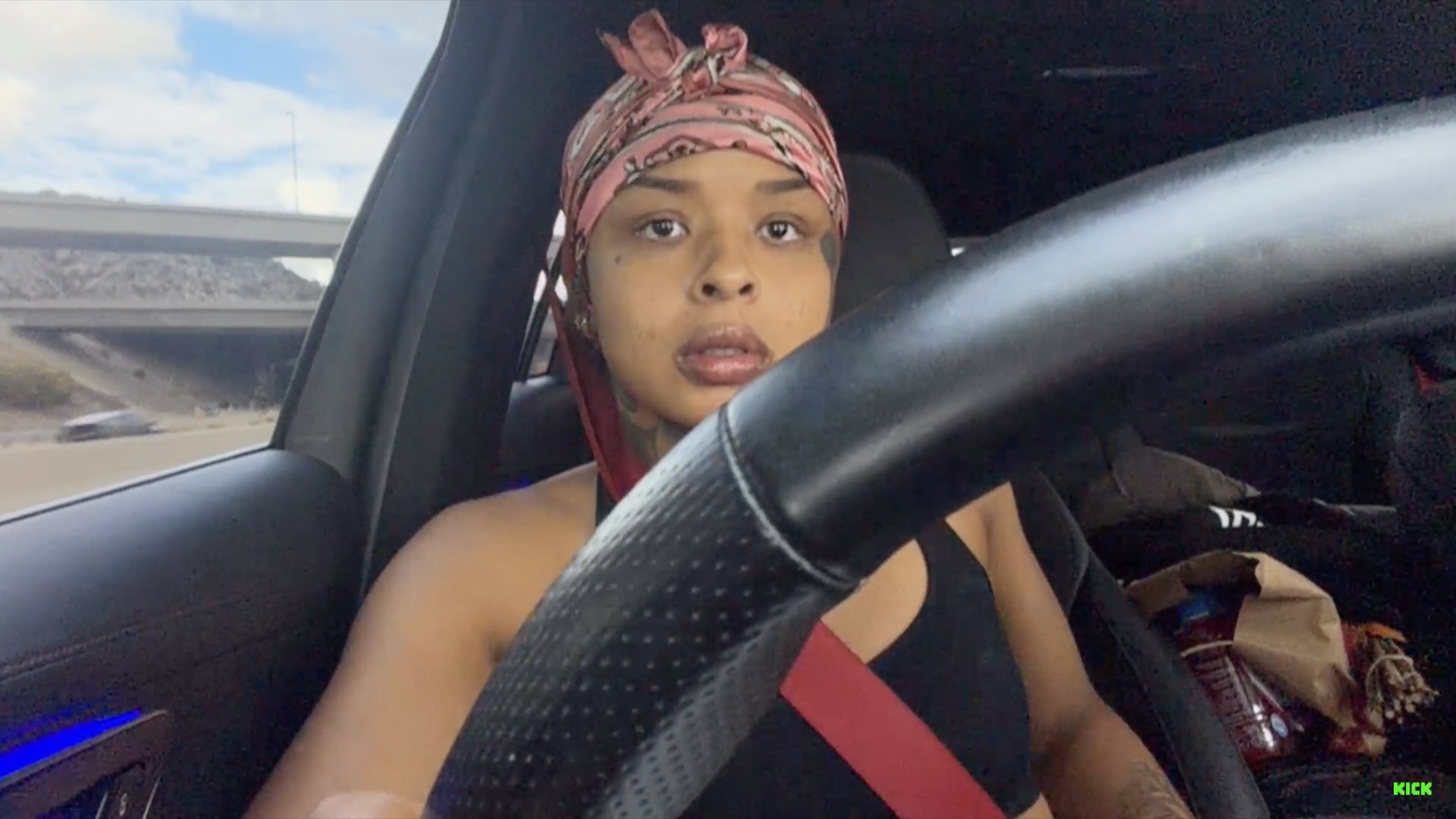 X users talk about Chrisean Rock's viral driving clip (Image via Kick/@Chrisean)